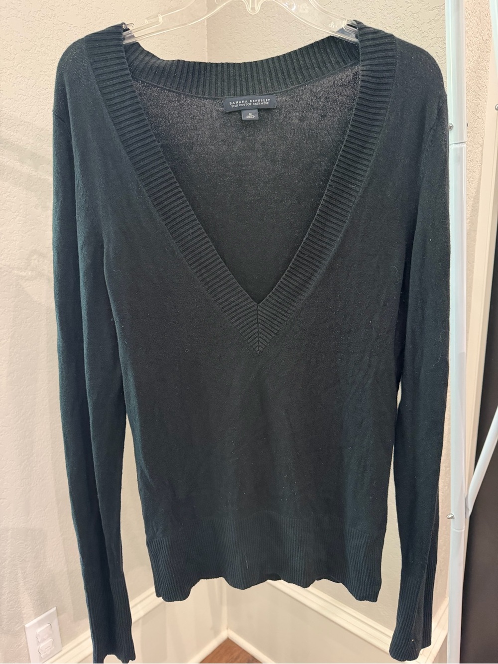 Banana Republic Black V-Neck Knit Sweater